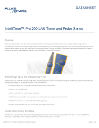 Thumbnail of document Data Sheet - Intellitone Pro 200 Lan Toner, Tracer & Probe